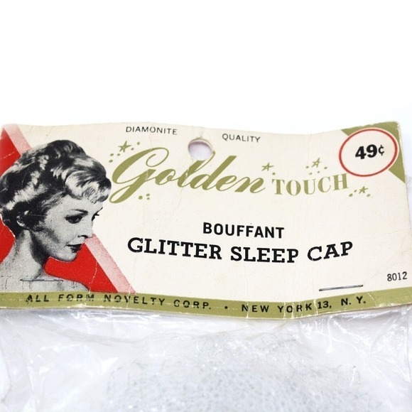 Vintage Bouffant Glitter Sleep Cap by Golden Touch in Unopened Package - Hey Viv - Picture 2 of 4